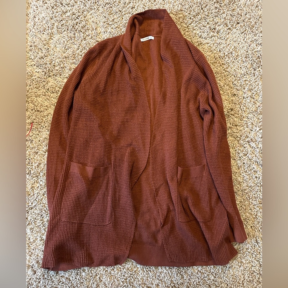Burnt Orange Cardigan by Pink Clover in Size Large